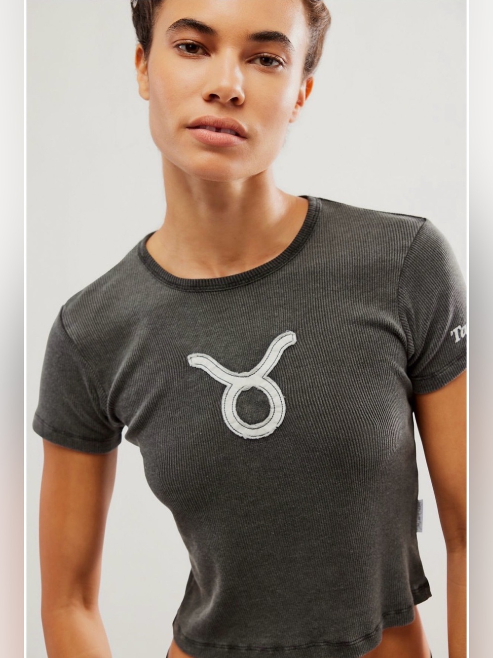 Free People x The Laundry Room Horoscope Cut + Paste Tee in Taurus Stitch